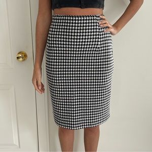 Houndstooth Pencil Skirt / See Measurements
